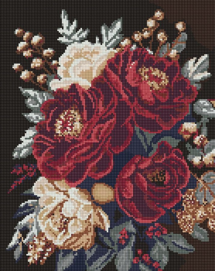 Diamond mosaic "Ideyka" /AMO20045/ "Flower calm" 40*50cm