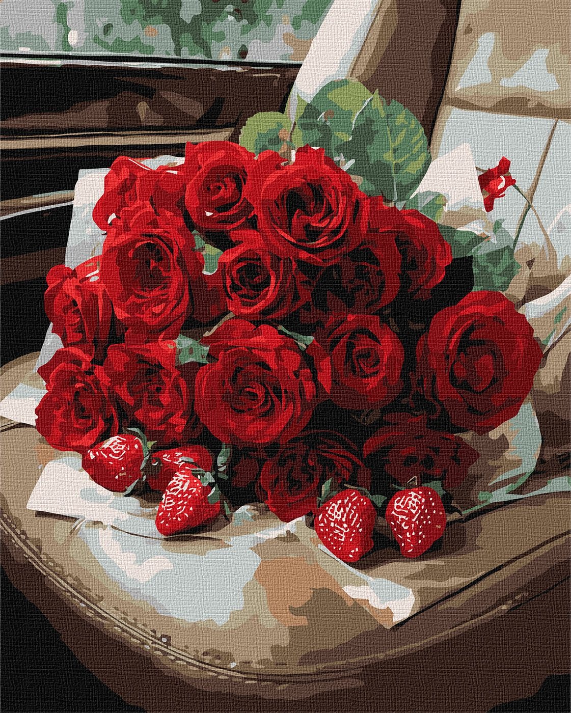 Picture by number "Ideyka" /KHO3337/ "Romantic bouquet of roses" 40*50 cm