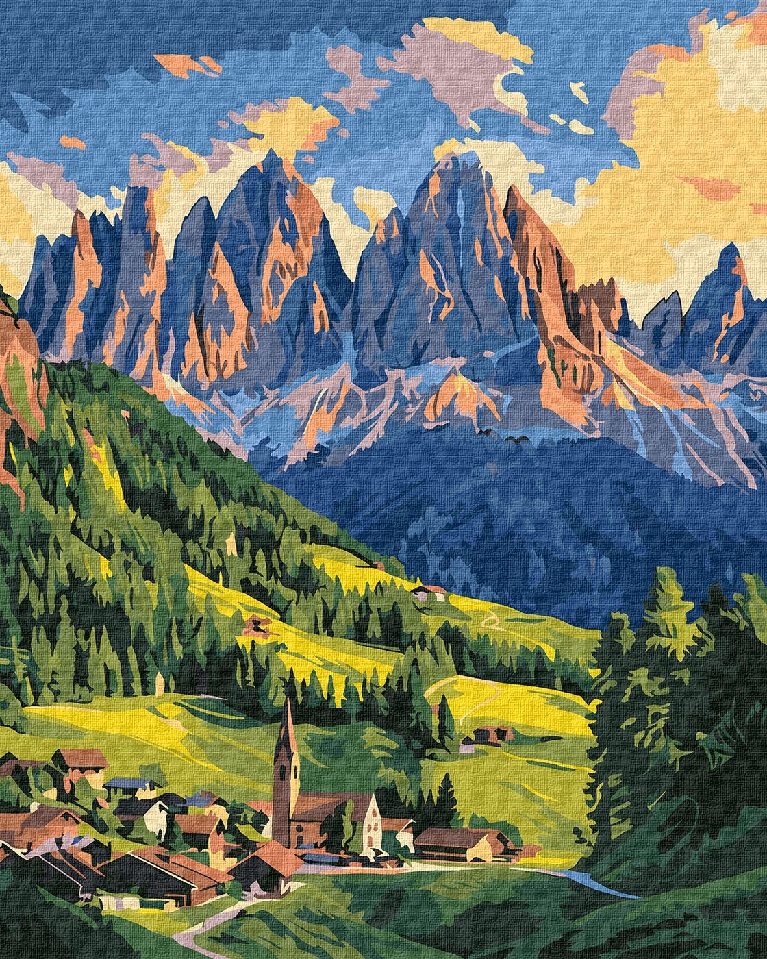 Picture by number "Ideyka" /KHO6449/ "Dawn in the Dolomites" 40*50 cm