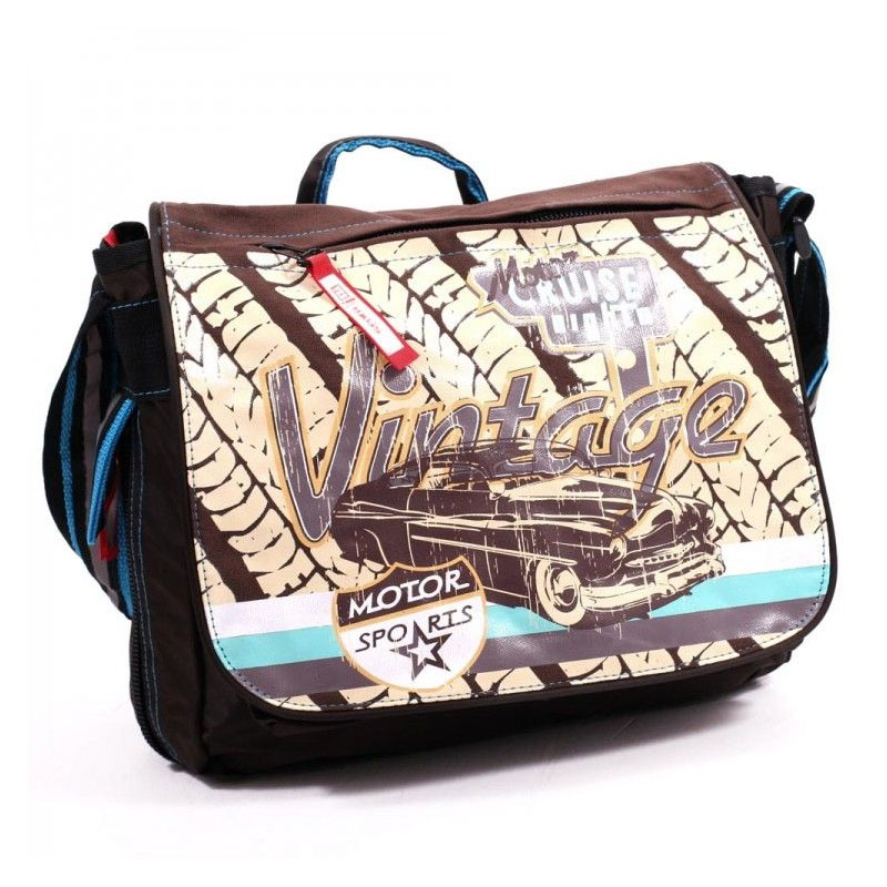 Crossbody bag "YES" /551564/ "Vintage", brown, 32*25*12cm (1/10)