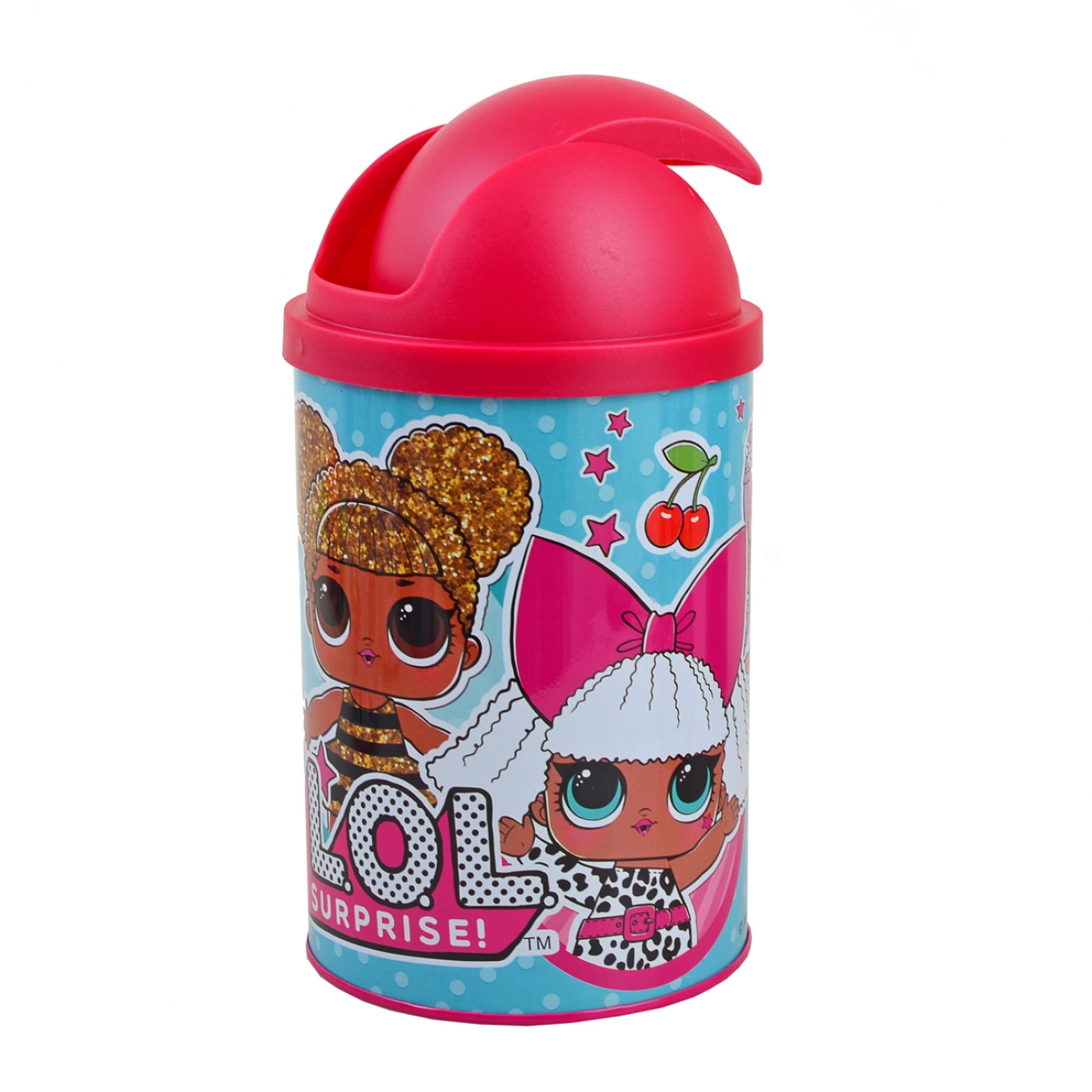 Desk trash can "YES" /707056/ "LOL Juicy" metal (1/12/72)