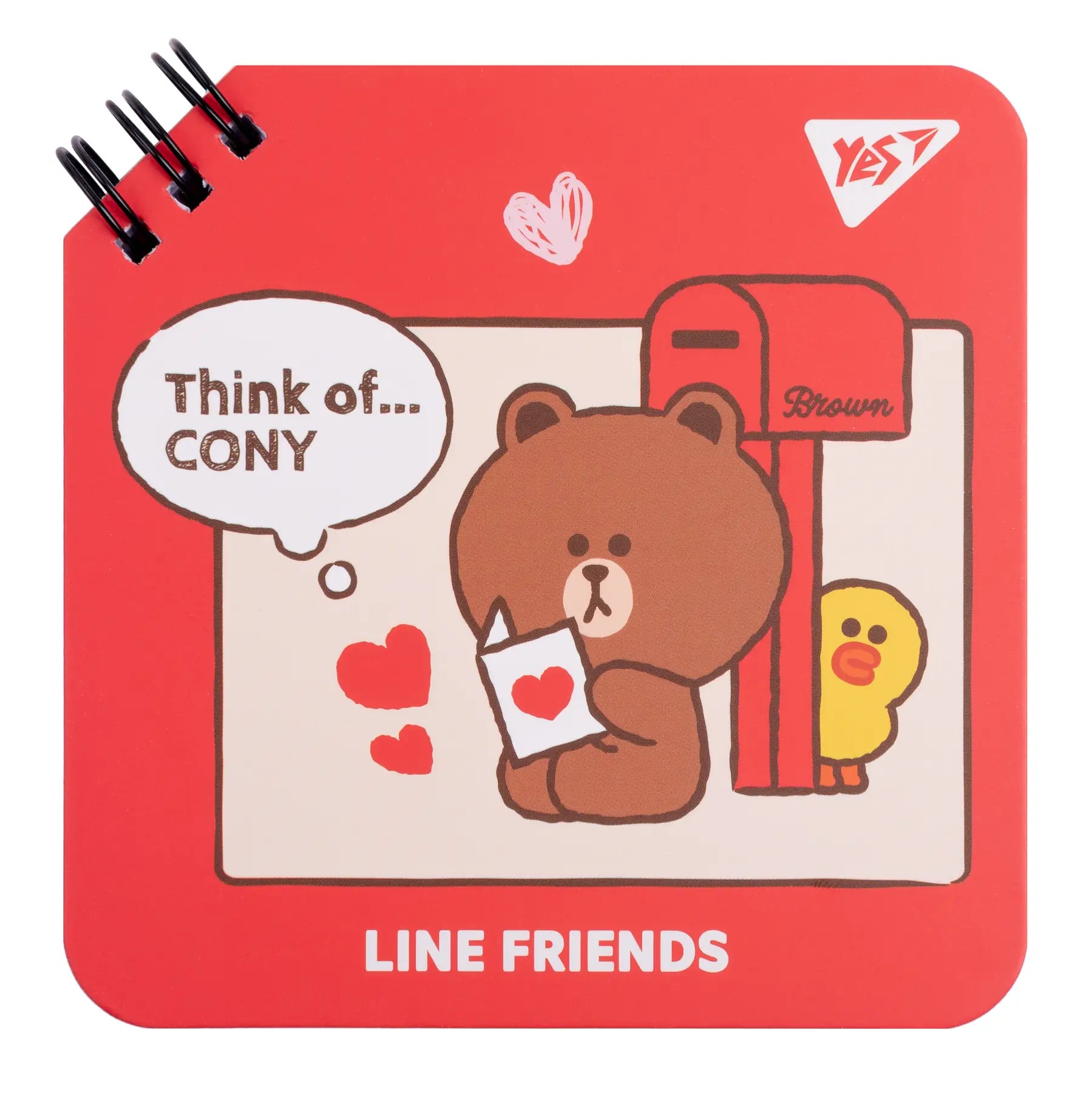 Блокнот 110х110/80 подвійна спіраль "YES" /151751/ "Line Friends" Think of Cony (1/30/60)