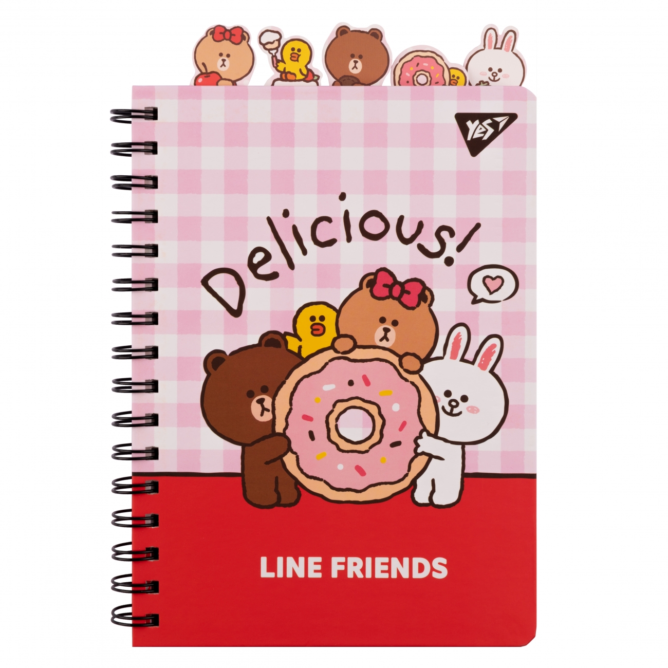 Notebook A5/80 == spiral "YES" /151776/ "Line Friends. Delicious" with shaped dividers (1/10/20)