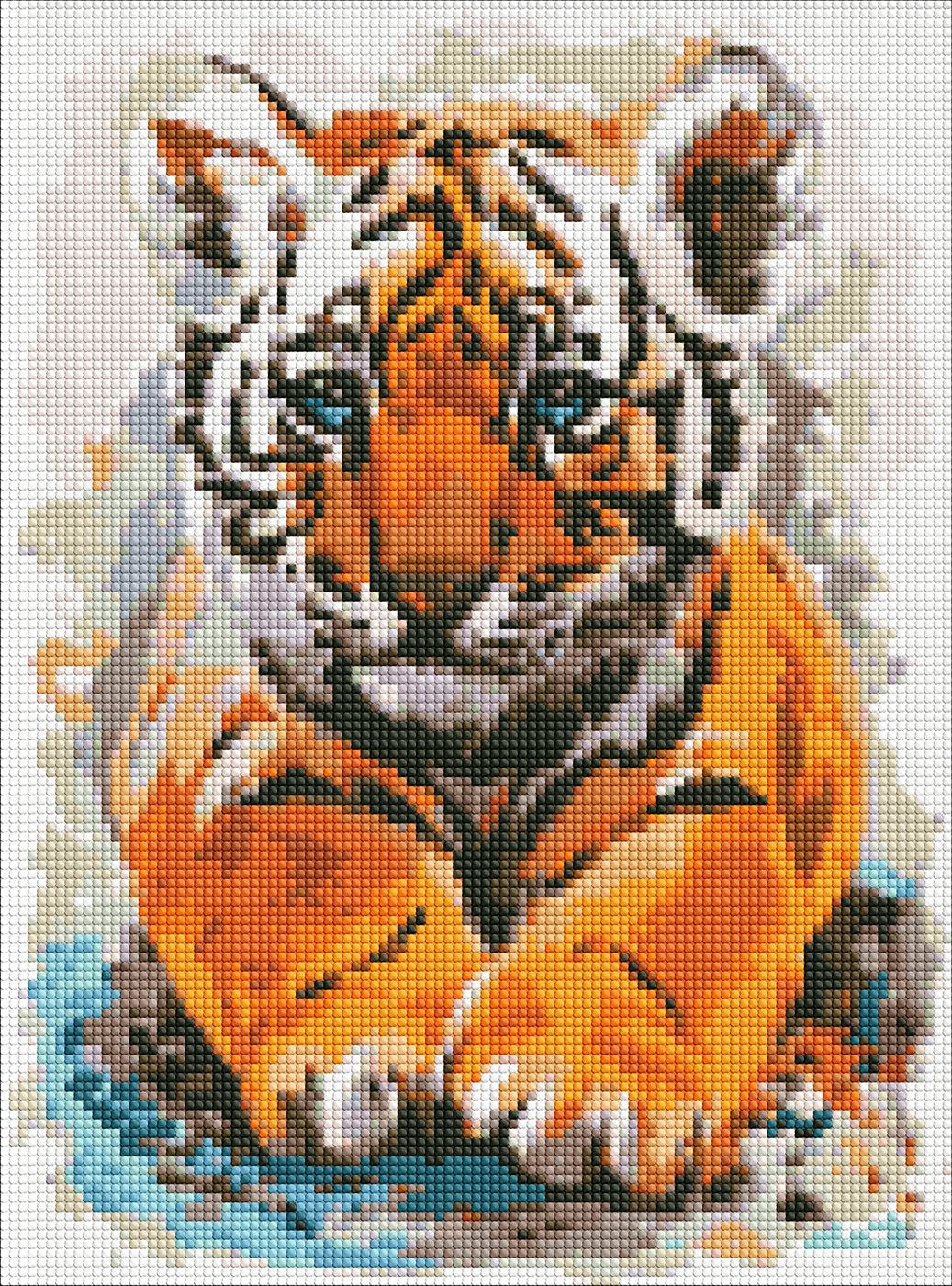 Diamond mosaic "Ideyka" /AMO7483/ "Little tiger cub" 30*40cm