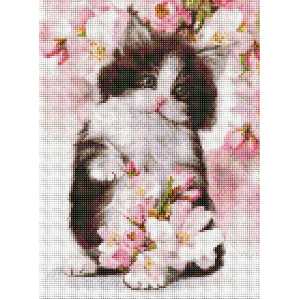 Diamond mosaic "Ideyka" /AMO7577/ "Fluffy kitten" 30*40cm