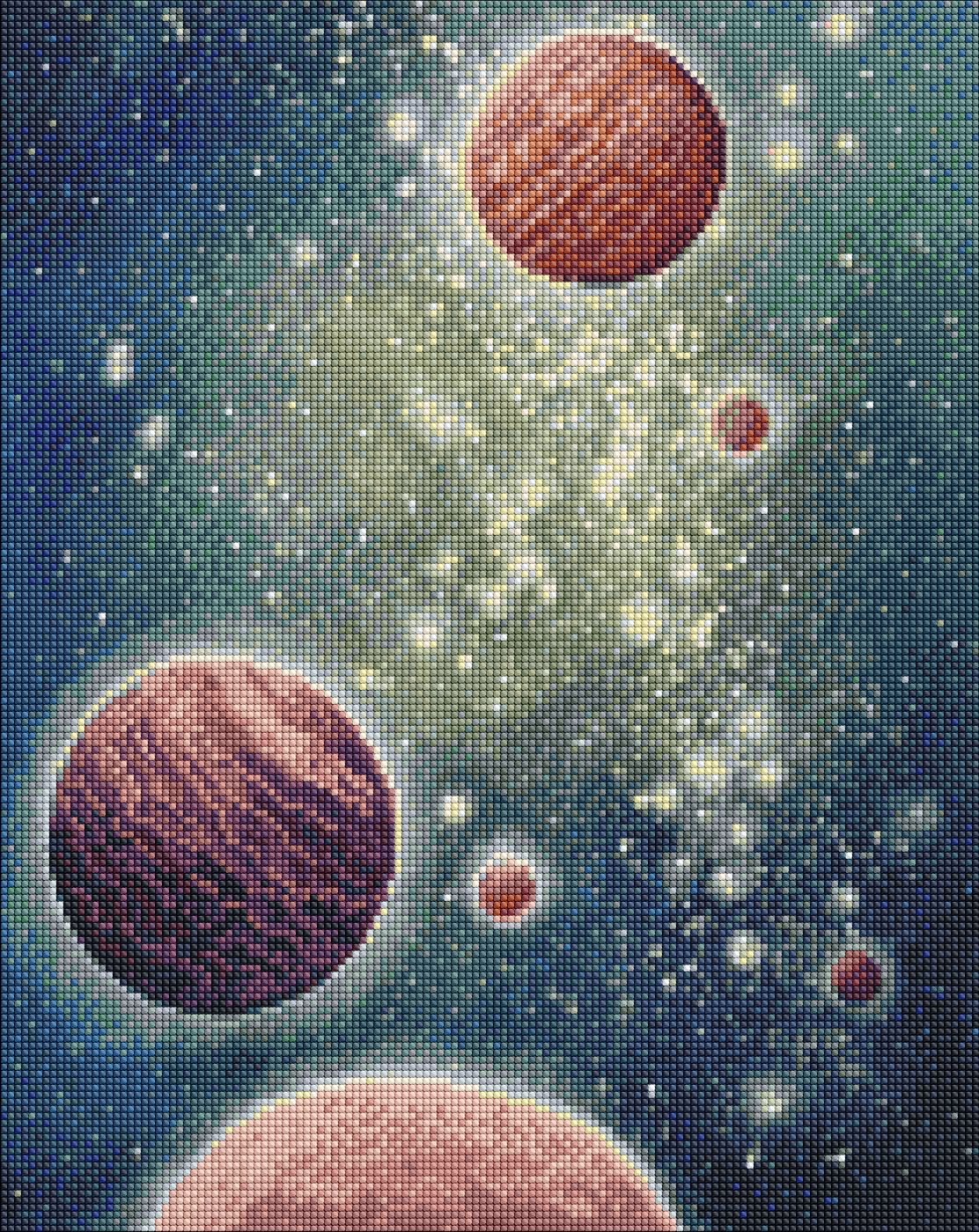 Diamond mosaic "Ideyka" /AMO7640/ "Movement of planets" with AB rhinestones 40*50cm