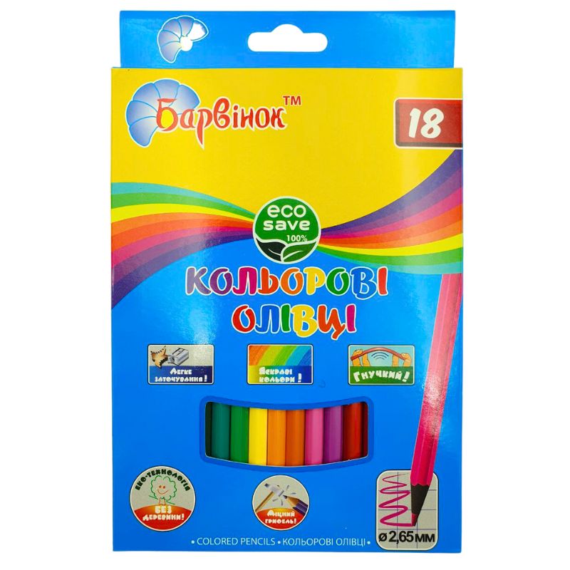 Colored pencils "Pervinok" 18 pcs. /5-203/6/ PLASTIC (1/8/160)