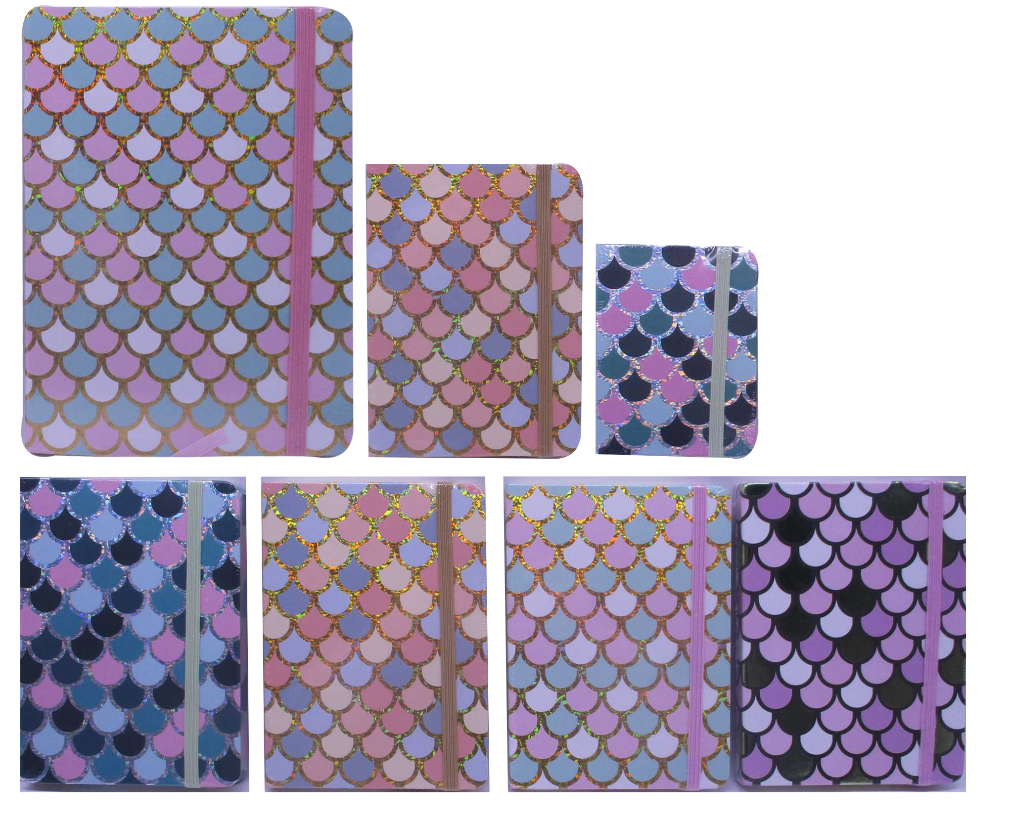 A6/96 sheet rubber notebook. /680-638/ "Glossy scales" 80g/sq.m, ==, mix (1/12)