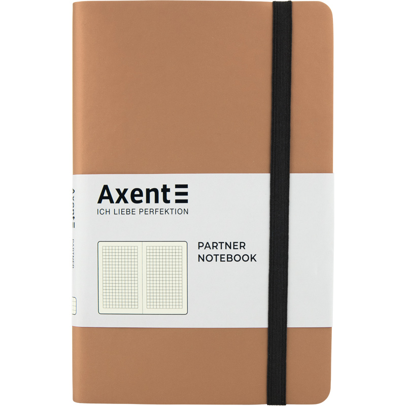 Блокнот "Axent" /8206-35-A/ Partner Soft, 125*195/96арк, кліт, золота (1/18)