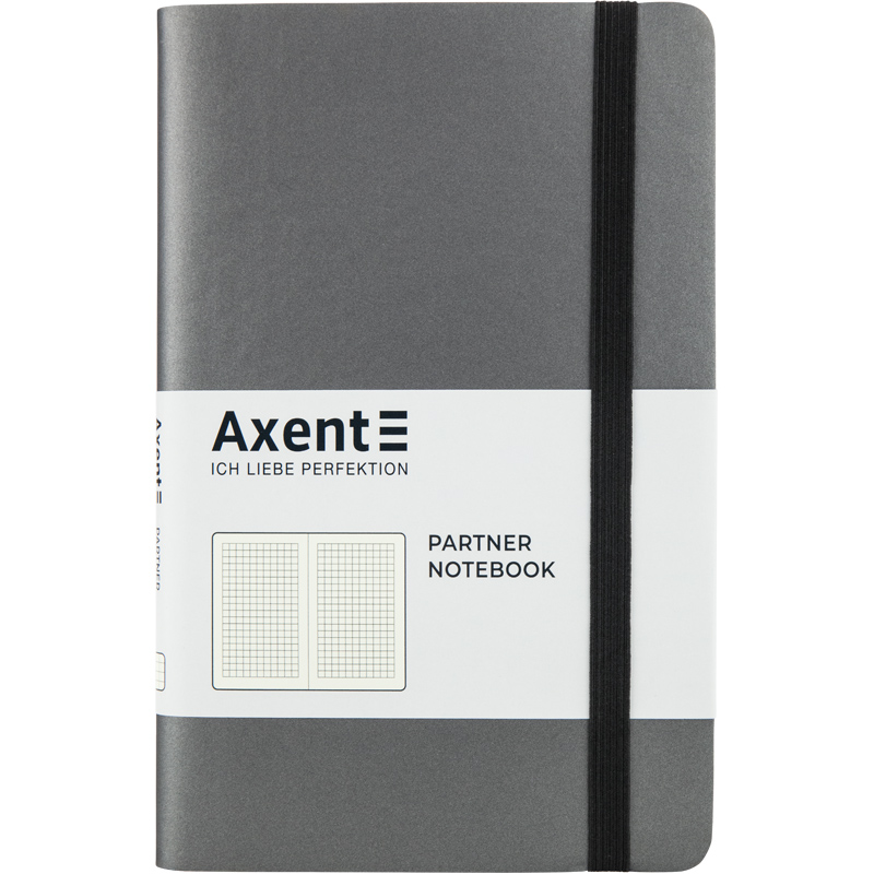 Блокнот "Axent" /8206-15-A/ Partner Soft, 125*195/96арк, кліт, сіра (1/18)