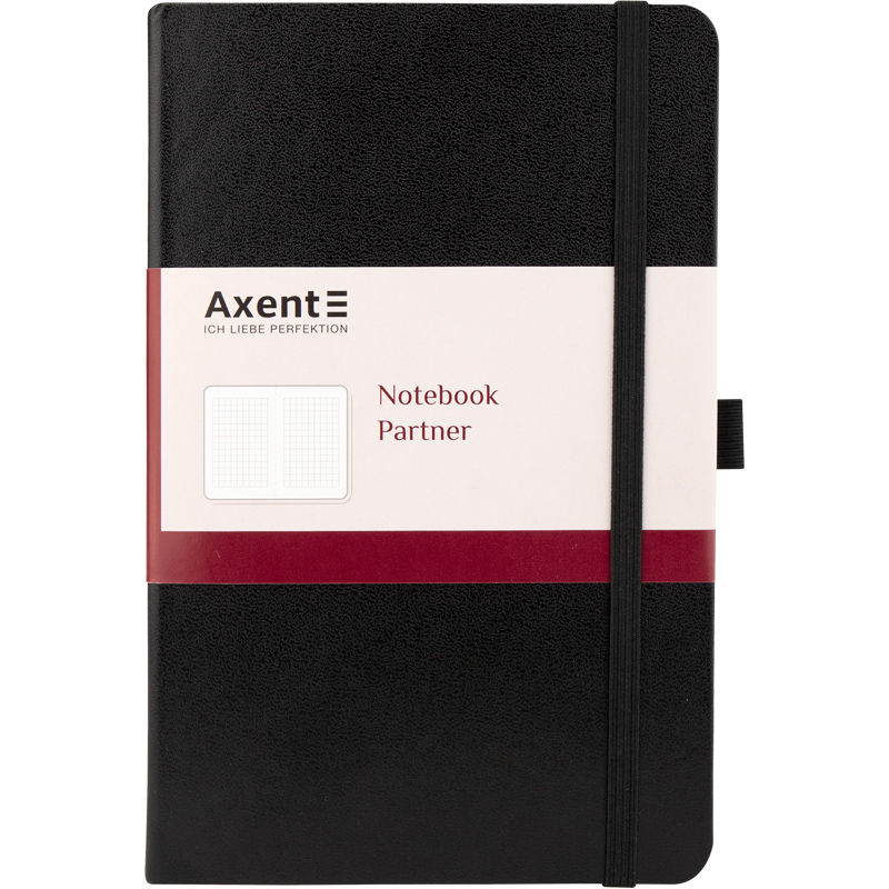 Блокнот "Axent" /8201-01-A/ Partner, 125*195/96арк, кліт, чорна (1/18)