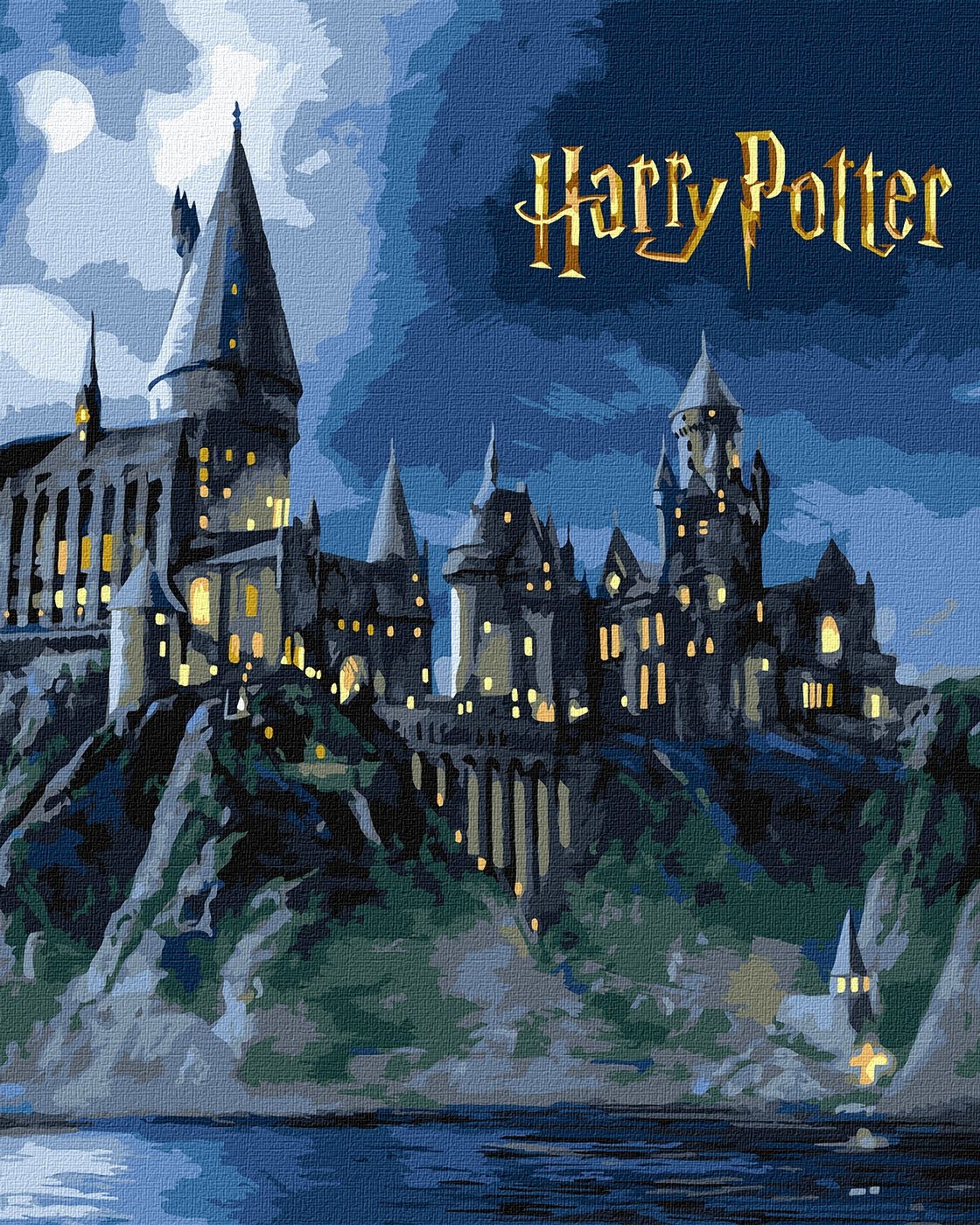 Painting by numbers "Ideyka" /KHO5230/ "Harry Potter: Hogwarts at night with extra metallic paints" 40*50cm