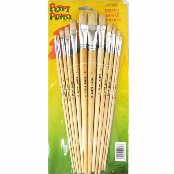Set of brushes "Peppy Pinto" /AB-12/ flat, set of 12 bristles (1/12)