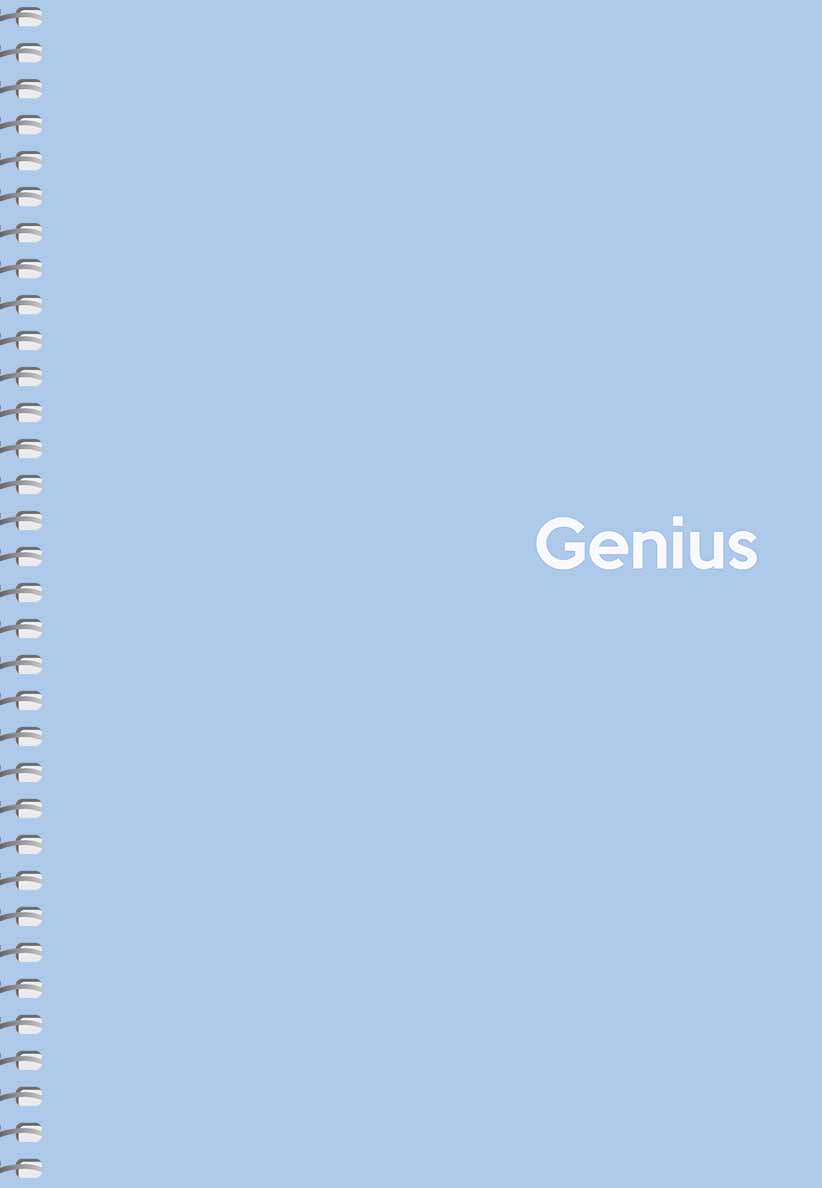 Notebook "Genius" spiral /A5-080-6804K/ ##, plastic 0.5 mm, 70 g/m2, rounded corners (4/80)