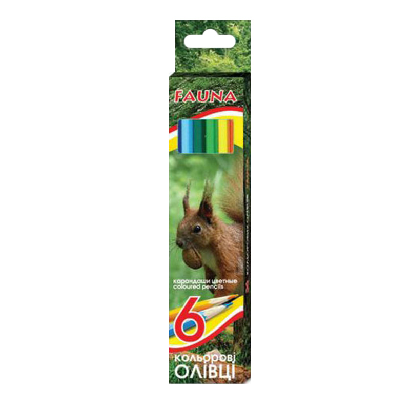 Colored pencils "ECONOMIX" 6 pcs. /E11501/ "Fauna" (1/24)