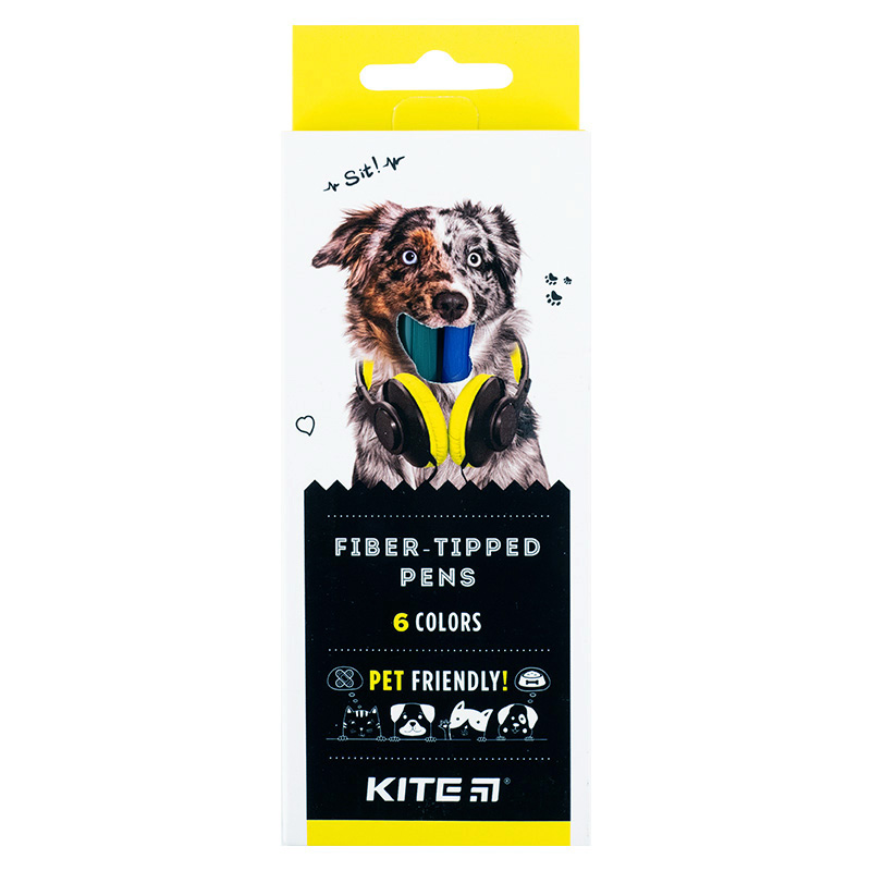 Felt-tip pens "Kite" 6 pcs. /K22-446/ "Kite Dogs" cardboard (24/288)