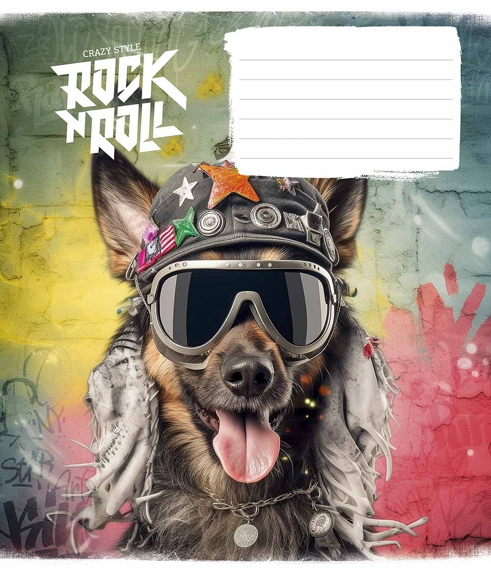 Student's notebook "Star" 12 sheets == /3277L/ "Rock star" VD varnish (night) (30/360