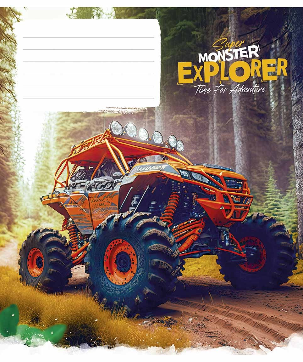 Student's notebook "Star" 12 sheets == /3293L/ "Super Monster" VD varnish (boy) (30/360)