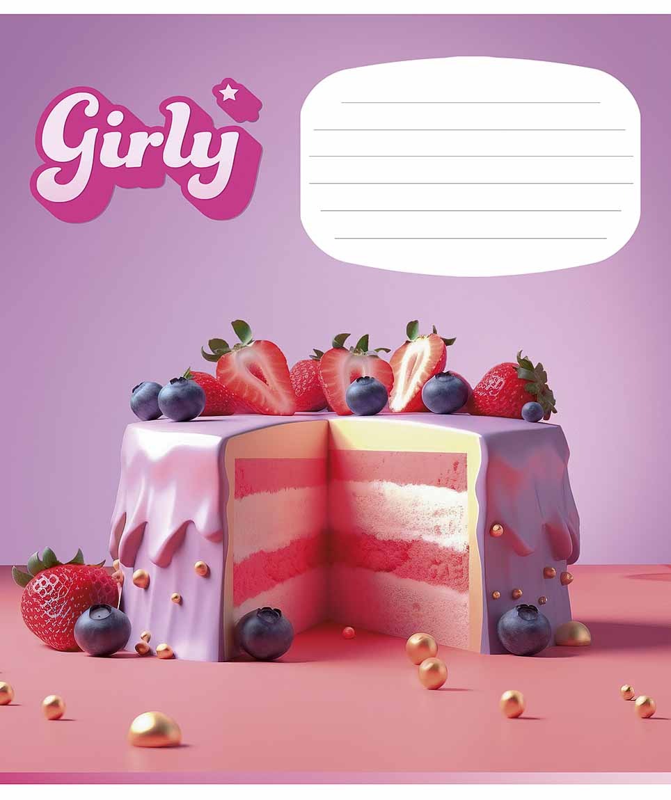 Student's notebook "Star" 12 sheets == /3330L/ "Girly (Girly things)" VD varnish (girl) (30/360)