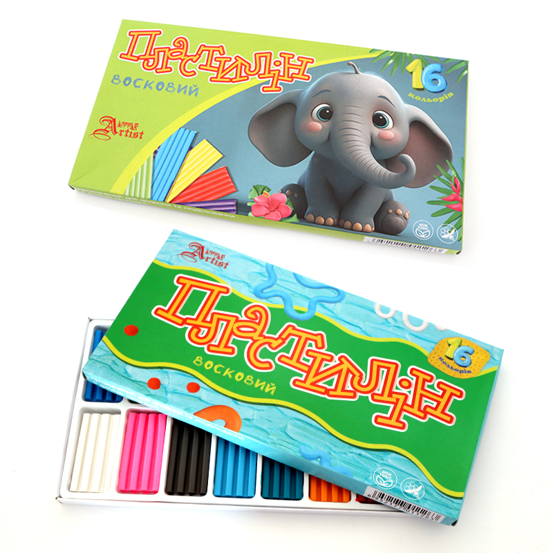 Пластилін восковий "Little Artist" 16 кол. 320г /832539/ зі стеком (1/6/36)