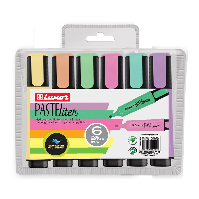 Set of text markers. "Luxor" /4020P/ "Textliter" set of 6 pcs/6 col., 1-4.5mm (1/12)