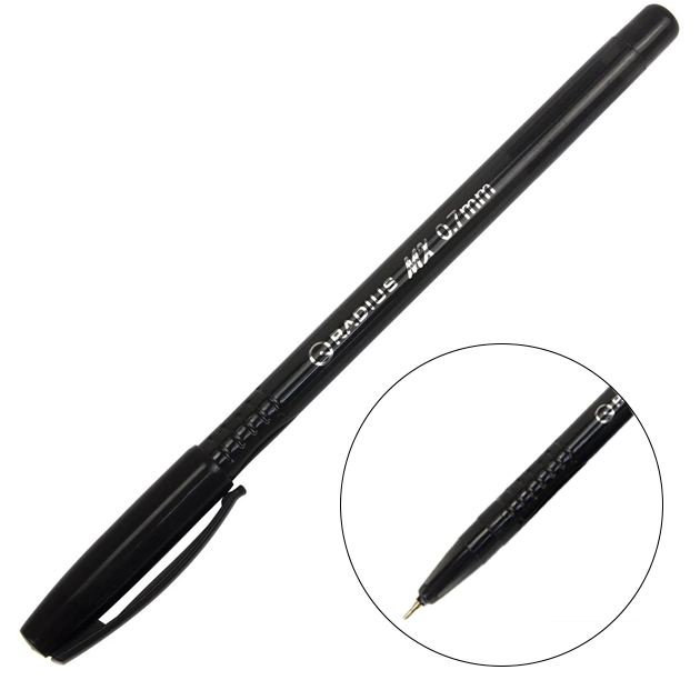 Ballpoint pen "Radius" /MX/ 0.7mm, BLACK (50)