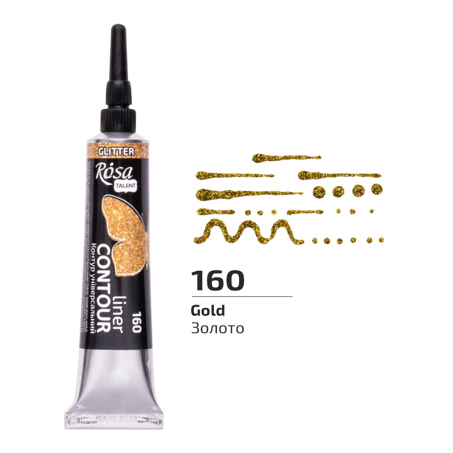 Universal contour "ROSA Talent" /135160/ Gold, glitter, 20 ml 1/4