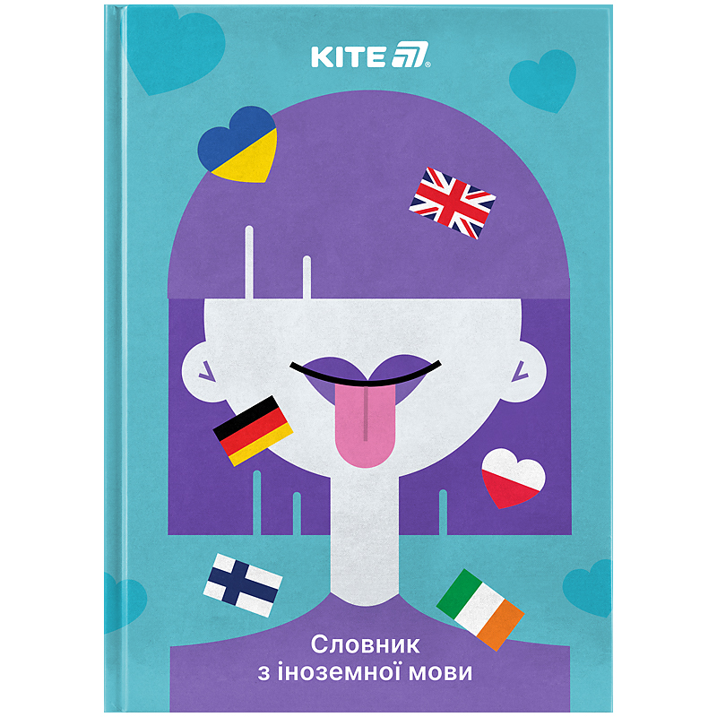 Зошит-словник іноземна мова 145*210мм/60 арк "Kite" /K25-407-1/ Girl  тверда обкл, виб.УФ лак, 65г/м2 (1/20)