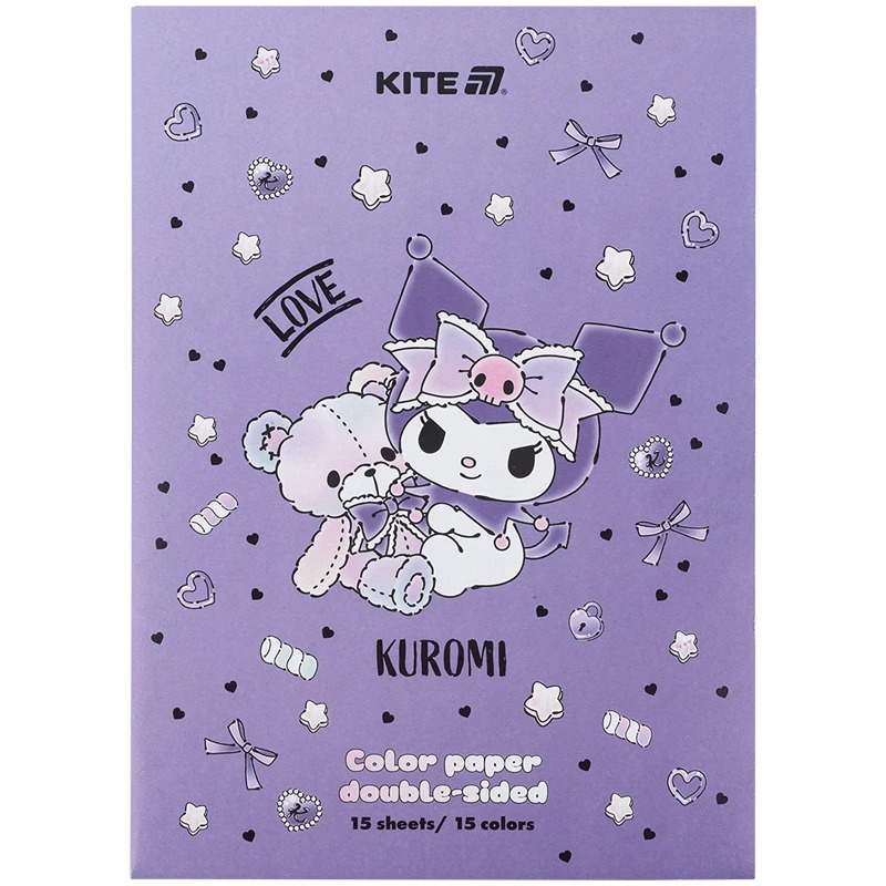 Color paper "Kite" /HK24-250-2/ double-sided A4/(15 sheets/15 rolls) Kuromi Kuromi (1/50)