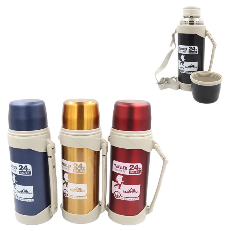 Термос "JO" /ZM-9134/ "24" 1200ml, з ручкою, подвійна стінка, мікс
