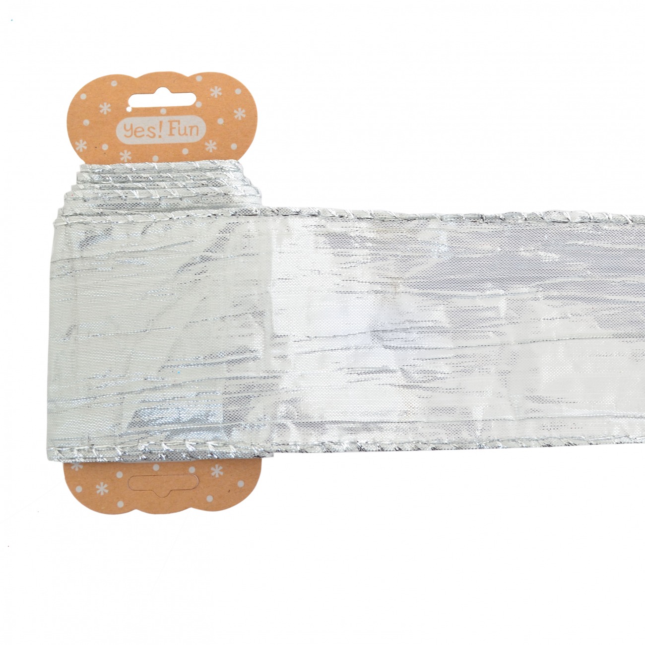 Gift wrapping tape "Yes! Fun" /750325/ 6 cm * 2 m, silver, crash (1/20/200)