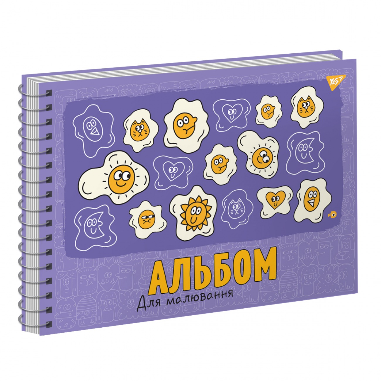 Album for drawing A4/20 sheets. "YES" /130568/ "Funny faces" on a spiral UV selective varnish 100 g/m2 (3/54)