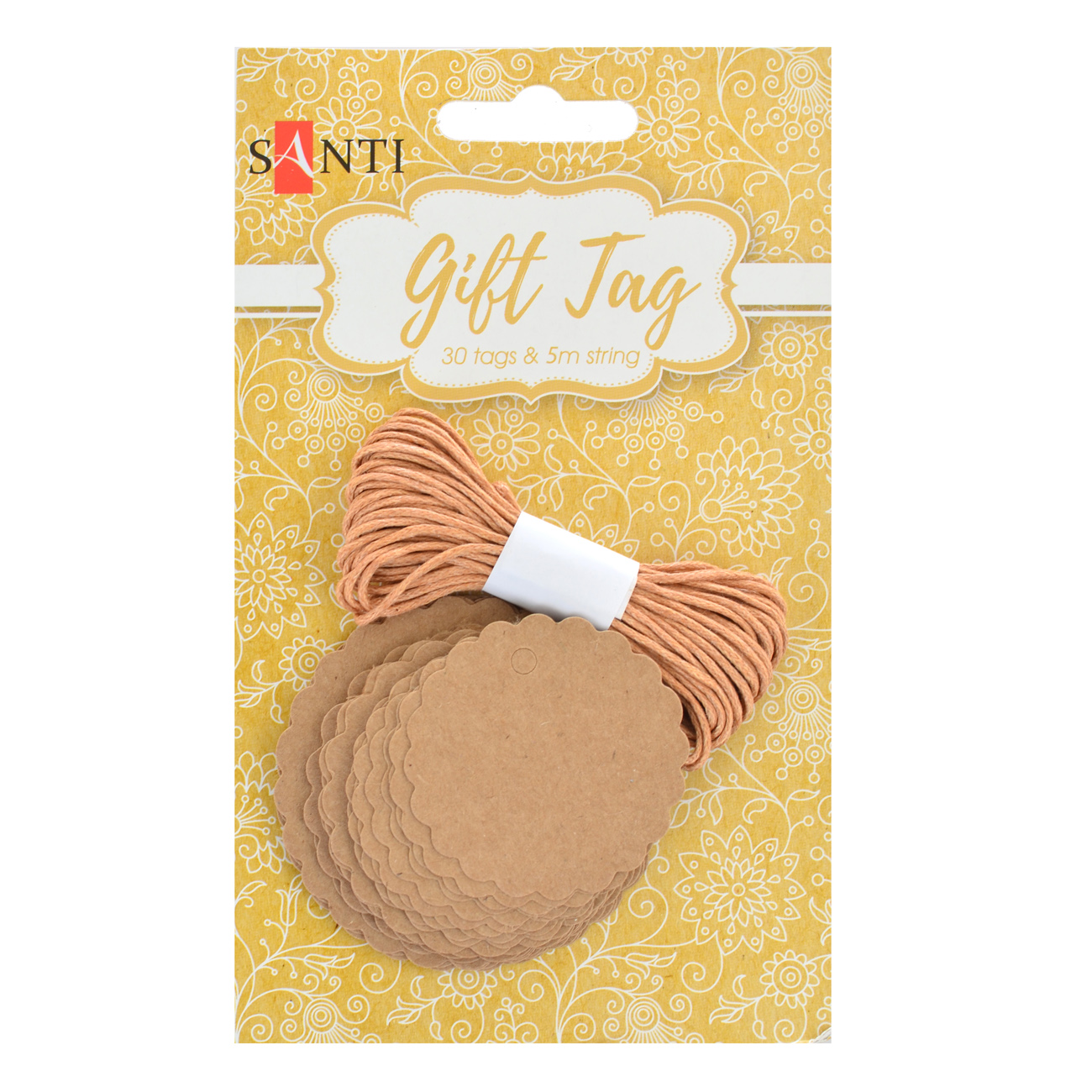 Cord for wrapping gifts "Santi" /742275/ +30 tags "Kolo", 5m (1/10/200)