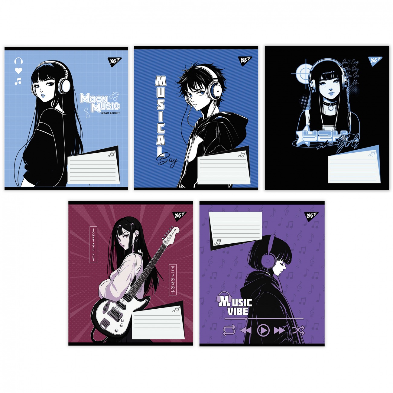 Notebook for music A5/12 sheets. "YES" /767435/ "Anime moon music" (25/500)