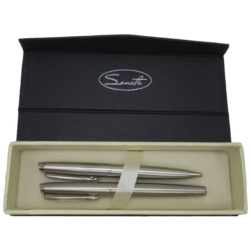 Gift pen 2 pcs. "Sonata" /ВР-717 -НР/ ball + roller, silver