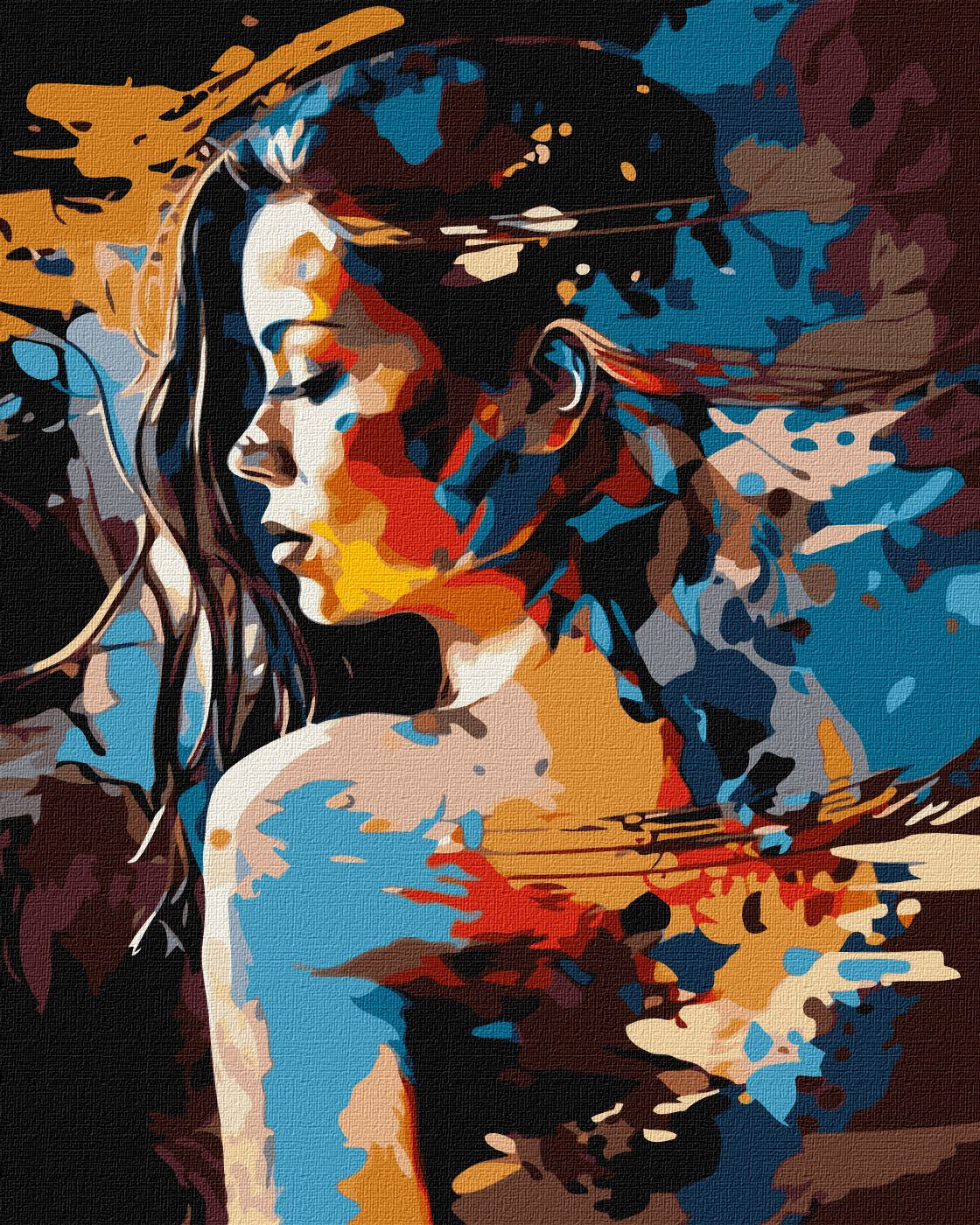 Picture by numbers "Ideyka" /KHO7303/ "Mysterious Girl" 40*50cm