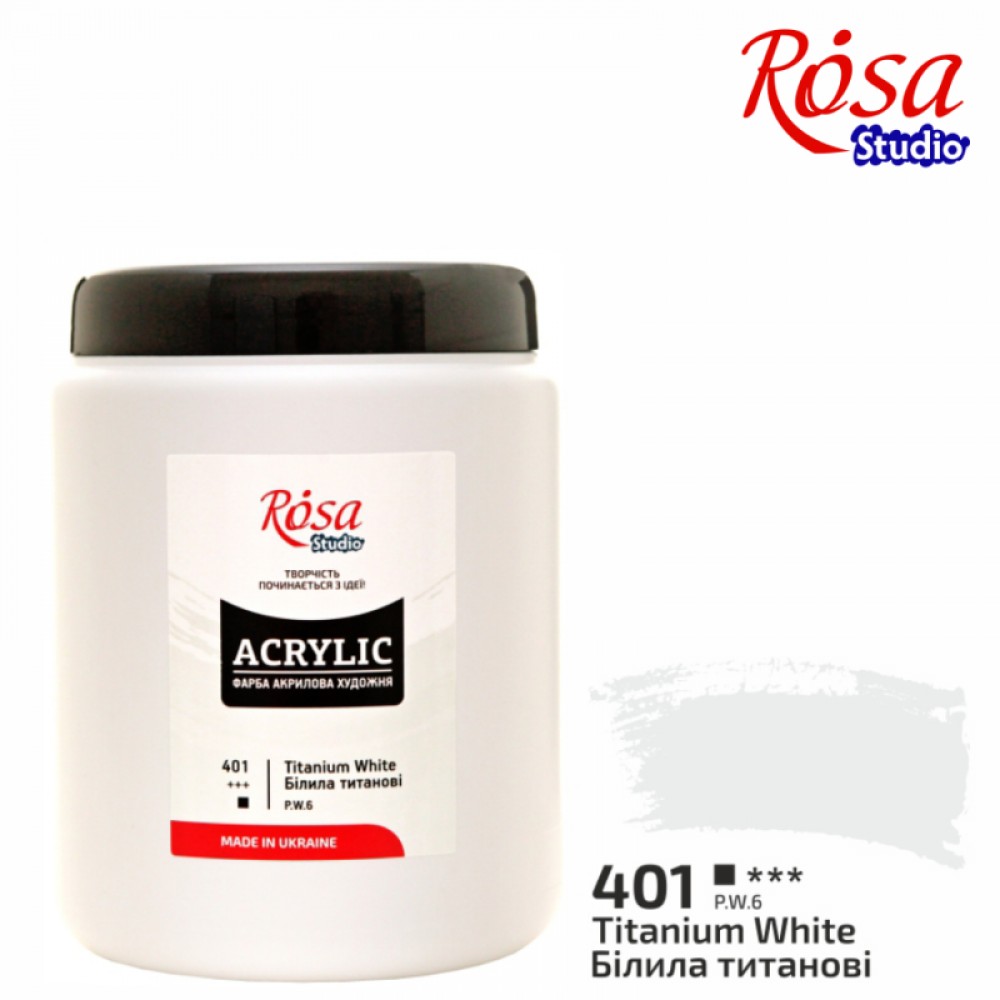 ACRYLIC for decoration "ROSA Studio" /401/ Titanium bleach, 1000 ml (1/4)