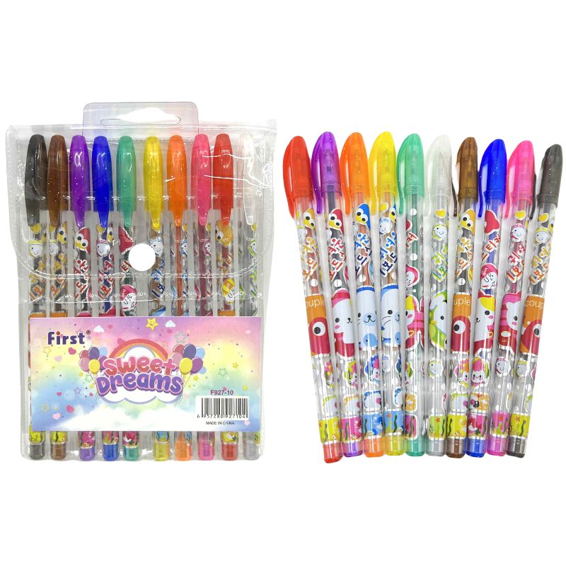 A set of gel pens fragrant /L927-10/ 10 col., "Sweet dreams" with PVC glitter (1/12/144)