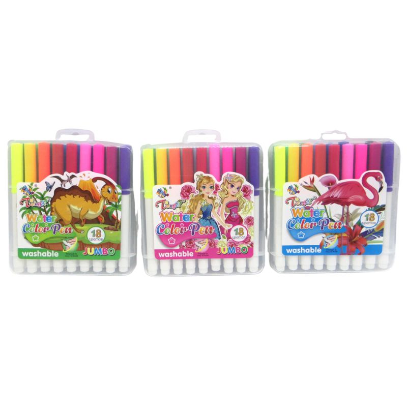 Felt-tip pens 18 col. /8502-18/ with soft brush washable 14.5 cm (1/18/72)