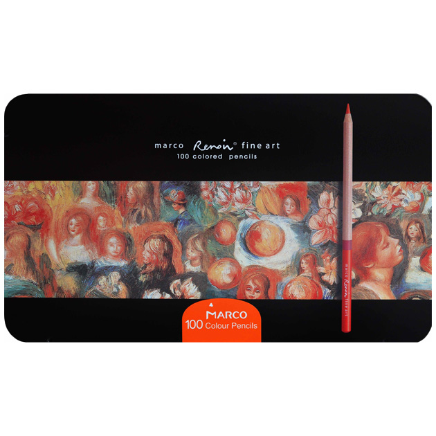 Colored pencils "Marco FineArt" 100 pcs. /FineArt-3100-100TN/ Renoir round, metal pencil case (1/2/12)