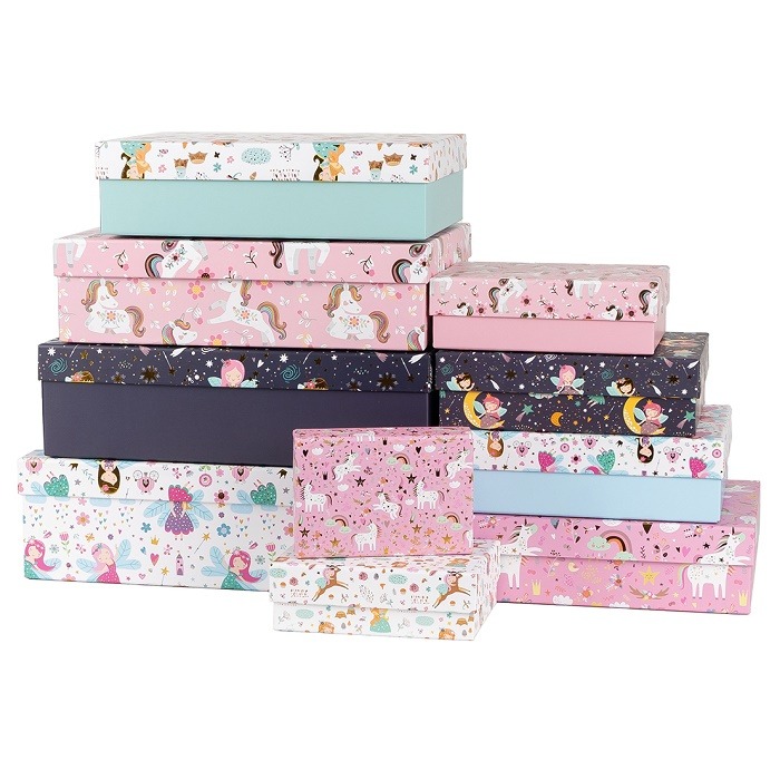 Gift box /271045/ rectangular "Children's" 10 pcs/pack, 37x27x11-14x10x5 cm