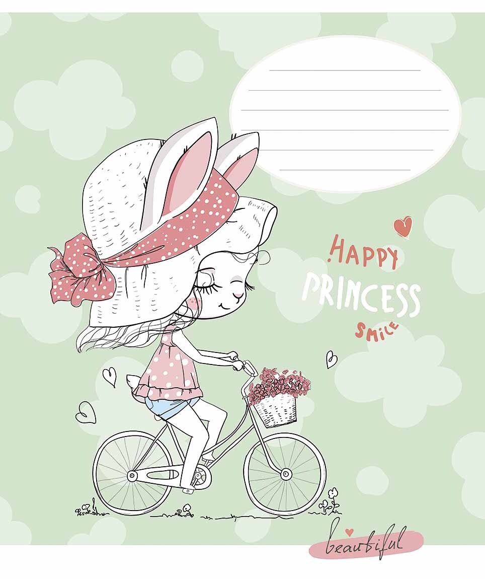 Student's notebook "Star" 12 sheets # /3491K/ "Happy princess" glitter (girl) (30/360)