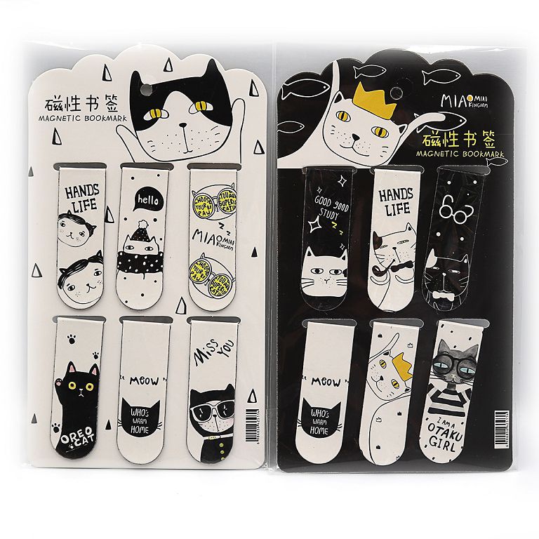 Bookmark-magnet "JO" /HX2271-1/ "Cats" 6pcs, 6*2cm (1/36/1080)