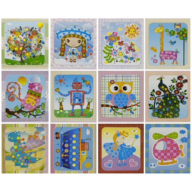 Set for creativity /406-H/ "Decorate a picture with buttons" 22*19cm (12)