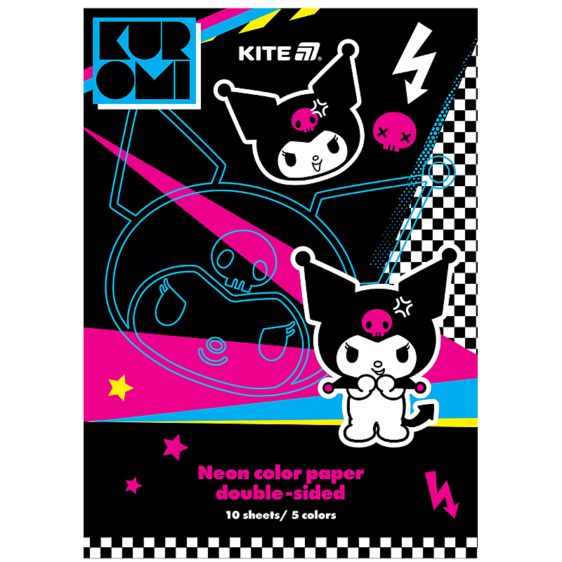 Colored paper "Kite" /HK24-252-2/ neon A4/(10 sheets/5 rolls) Kuromi Kuromi (1/50)