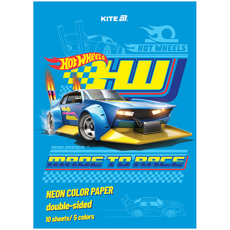 Colored paper "Kite" /HW24-252/ neon A4/(10 sheets/5 rolls) Hot Wheels (1/50)
