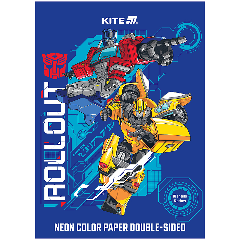 Colored paper "Kite" /TF24-252/ neon A4/(10 sheets/5 rolls) Transformers (1/50)