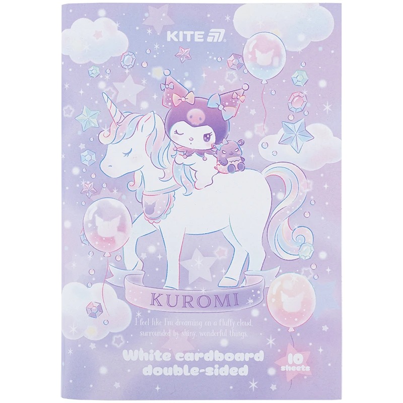 White cardboard A4/10 sheets. "Kite" /HK24-254-2/ two-sided, Kuromi Kuromi (1/50)
