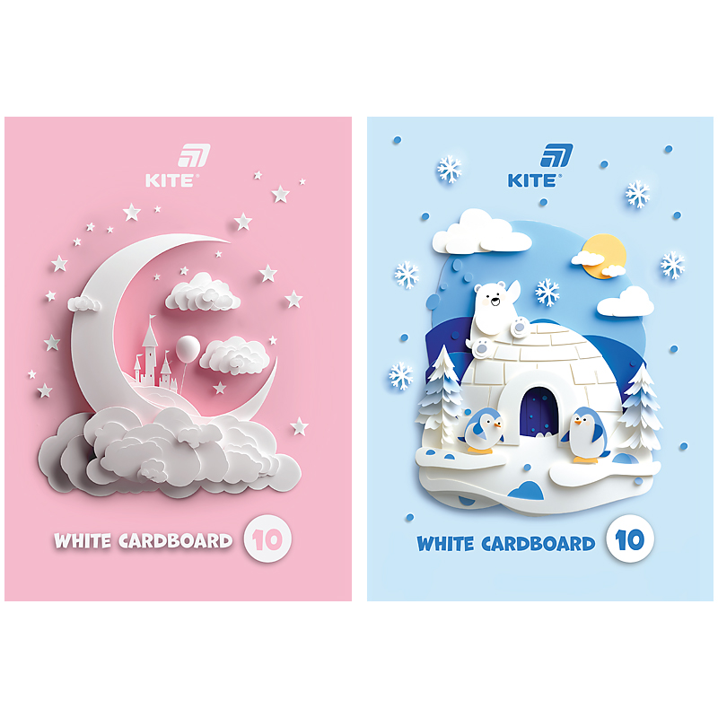 Cardboard white one-sided A4/10 "Kite" /K26-1254/ folder (1/20)