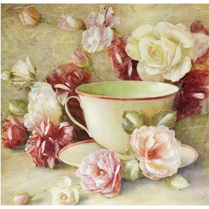 Picture with contour "1B" /950984/ Roses, 40x40 cm